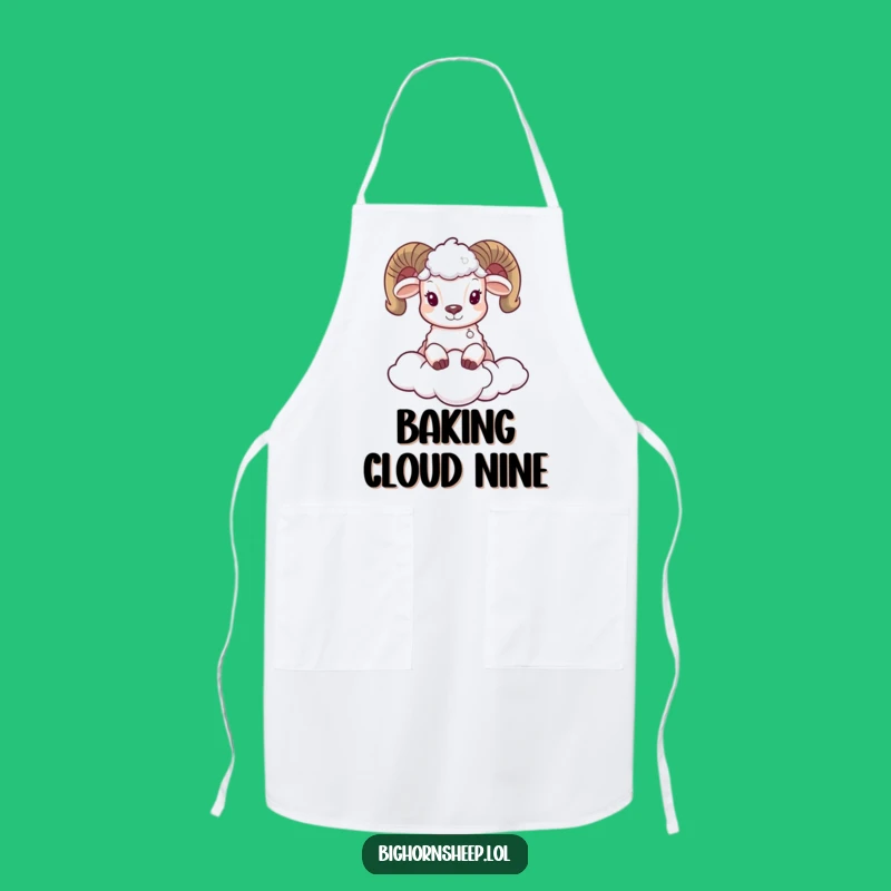 Funny Bighorn Sheep Cloud Apron - Adorable Peek-a-Boo Kitchen Fun