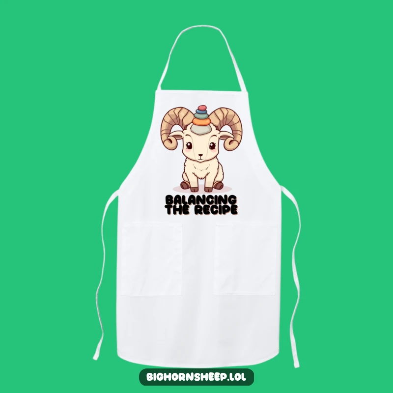 Funny Bighorn Sheep Pebble Apron: Chef's Gift for Balanced Bites
