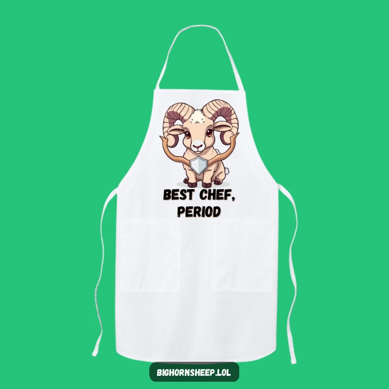 Funny Trophy Bighorn Sheep Apron: Cook Up Wins with Humorous Flair!