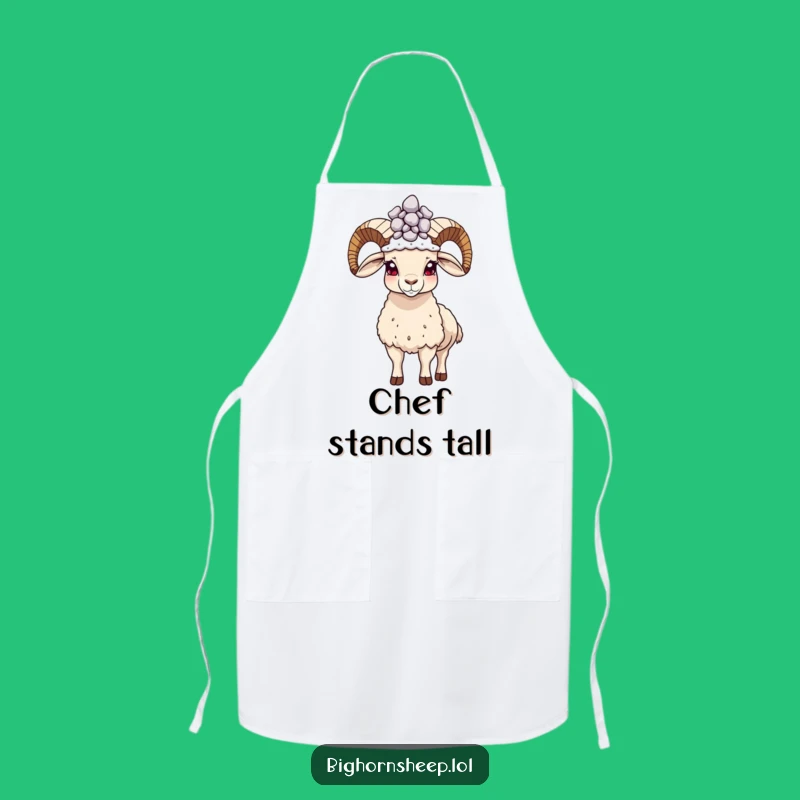 Funny Bighorn Sheep Pebble Crown Apron: Cook with Confidence and Style!
