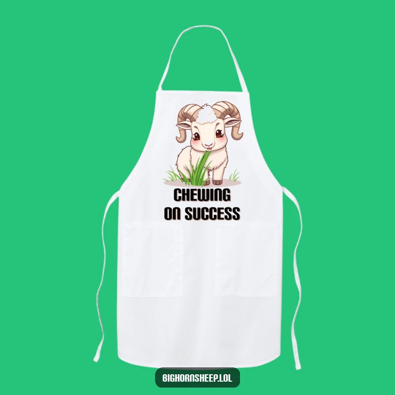 Funny Happy Bighorn Sheep Apron, Cheerful Hilarious Gift for Kitchen Comfort