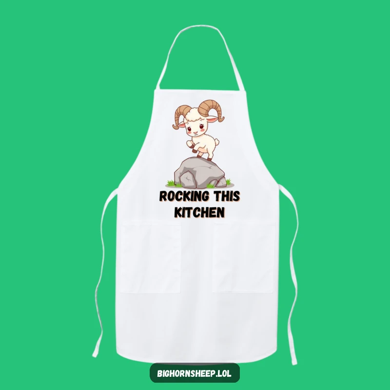 Funny Bighorn Sheep Apron: Playful Chef's Wear for Kitchen Fun!