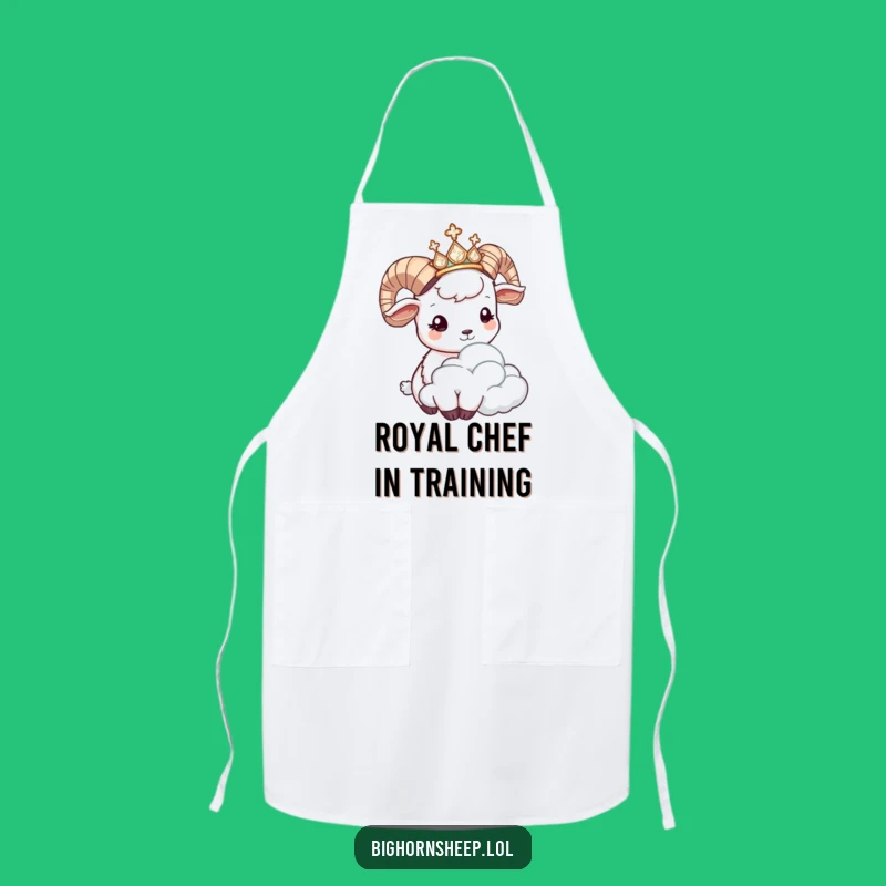 Funny Bighorn Sheep Tiara Apron: Cook Up Laughs in Royal Style