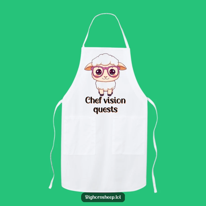 Funny Confused Sheep Sparkly Glasses Apron - Kitchen Humor Accessory
