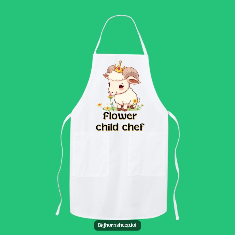 Funny Crowned Sheep Apron: Gentle Kitchen Wear for Nature Enthusiasts!