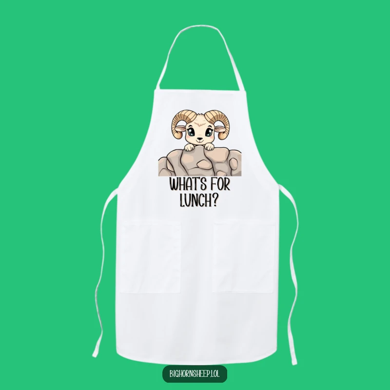 Funny Curious Bighorn Sheep Apron - Wide-Eyed Chef's Helper Explorer Gift