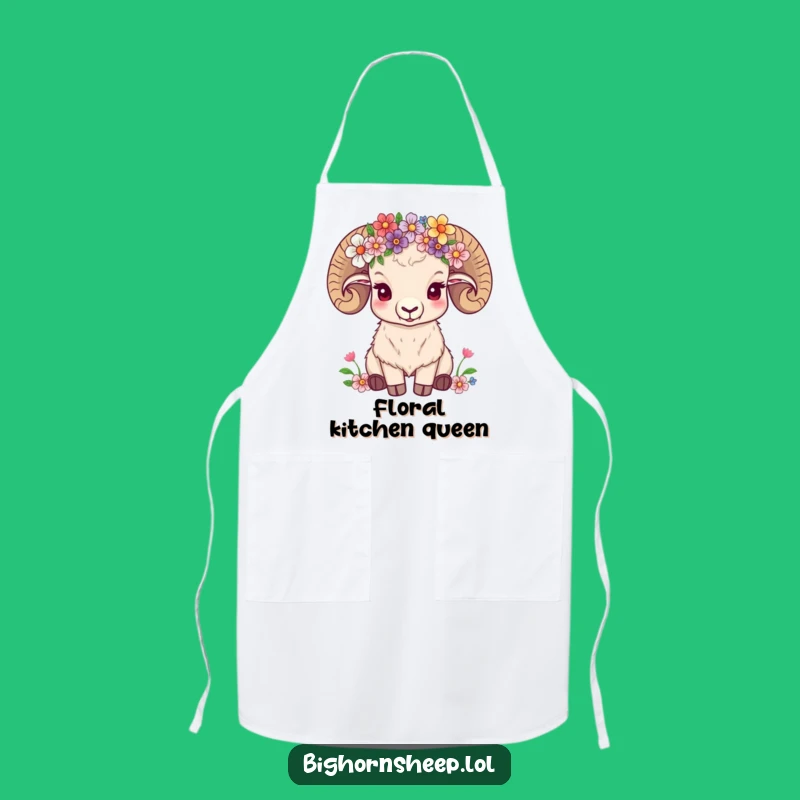 Funny Flower Crown Sheep Apron, Nature's Kitchen Charm, Great Funny Gift