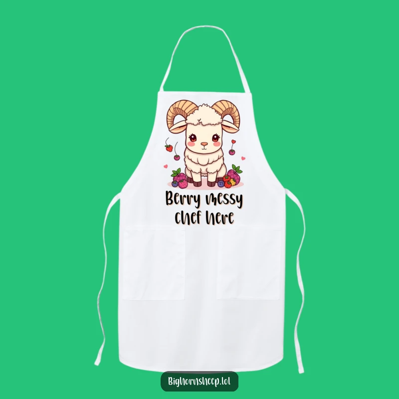 Funny Juggling Bighorn Sheep Apron: Cook with Hilarious Berry Mischief!