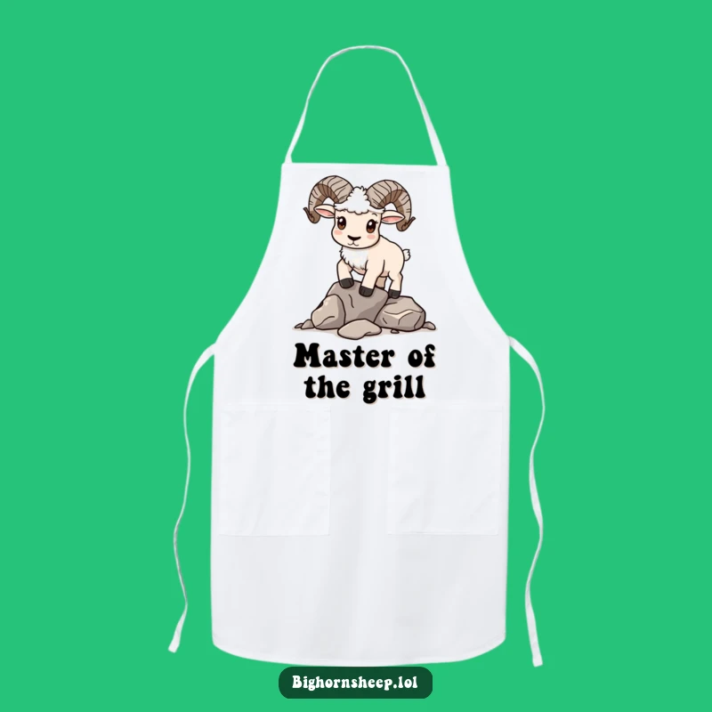 Funny Determined Bighorn Sheep Balancing Rocks Apron - Kitchen Challenge Humor