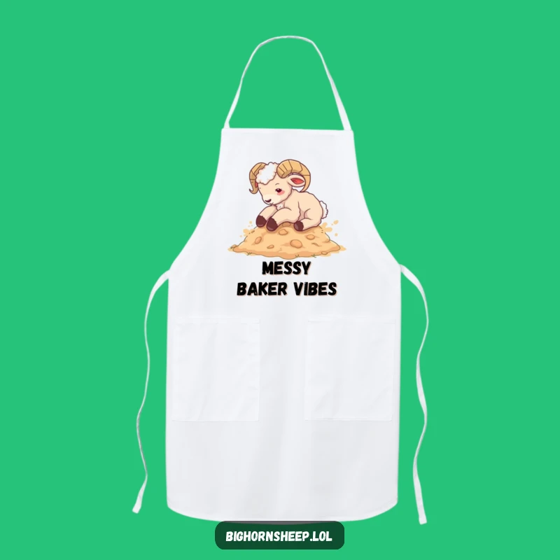 Funny Bighorn Sheep Cub Rolling Apron - Hilarious Chef's Companion!