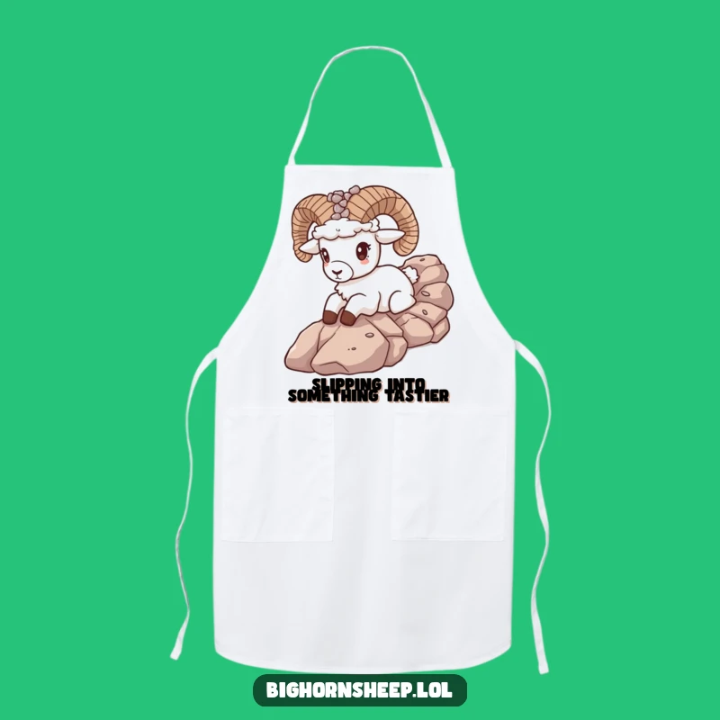 Funny Bighorn Sheep Pebble Crown Apron - Hilarious Chef's Rocky Descent Gift