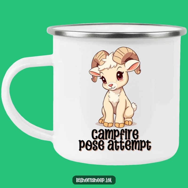 Funny Wobbly Bighorn Sheep Cub Camping Mug - Adventure & Effort!