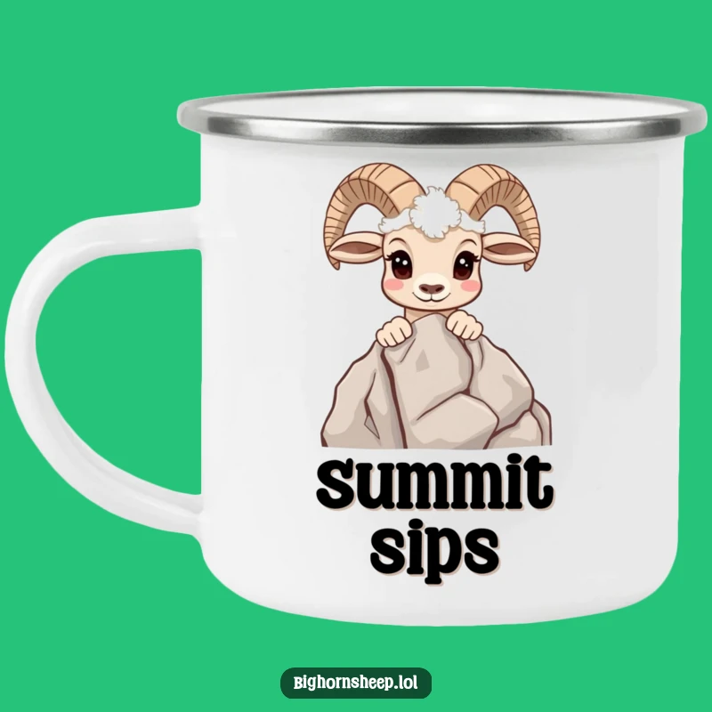 Funny Bighorn Sheep Camping Mug: Curious Peak Companion - Outdoor Gift