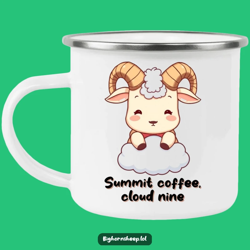 Funny Bighorn Sheep Cloud Headbutt Camping Mug - Adventure Fuel for Hilarious Campers