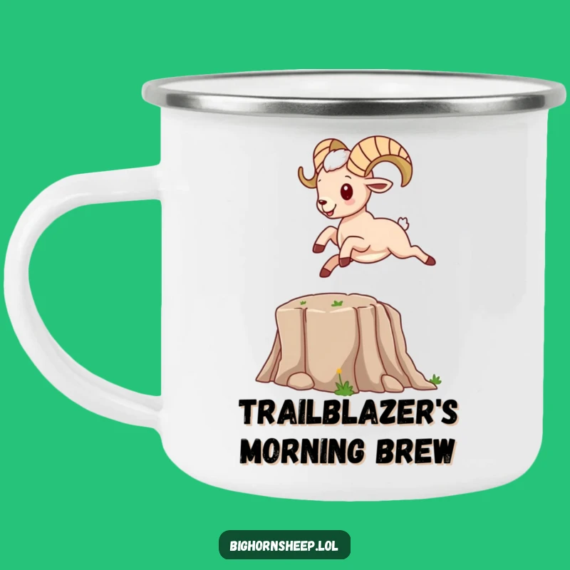 Funny Bighorn Sheep Leaping Canyon Camping Mug an Outdoor Gift