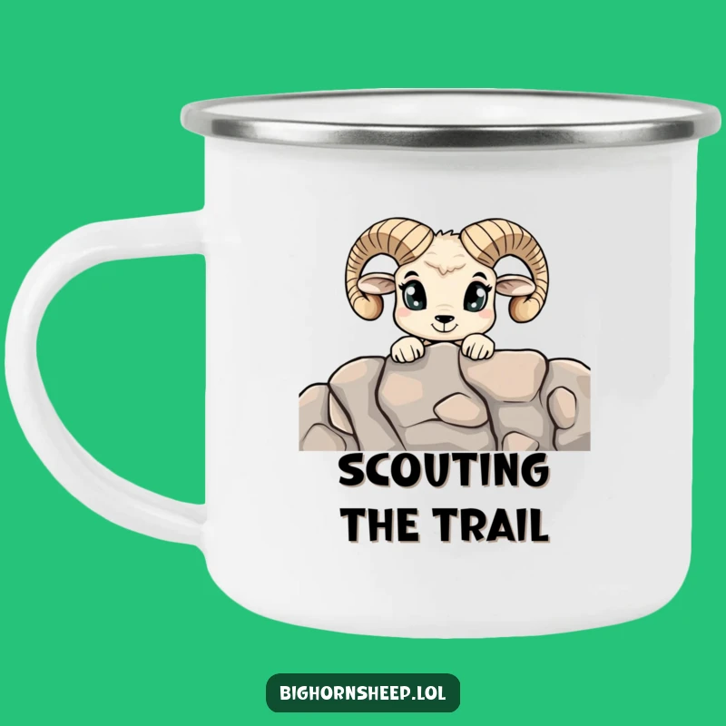 Funny Curious Bighorn Sheep Camp Mug - Wide-Eyed Explorer Outdoor Gift