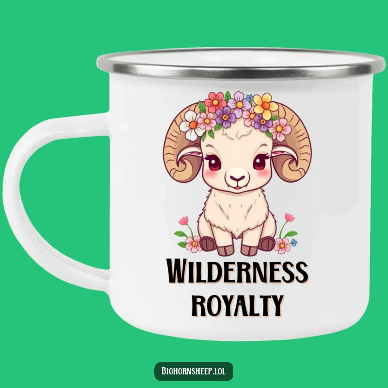 Funny Flower Crown Sheep Camping Mug, Peaceful Outdoors, Perfect Funny Gift