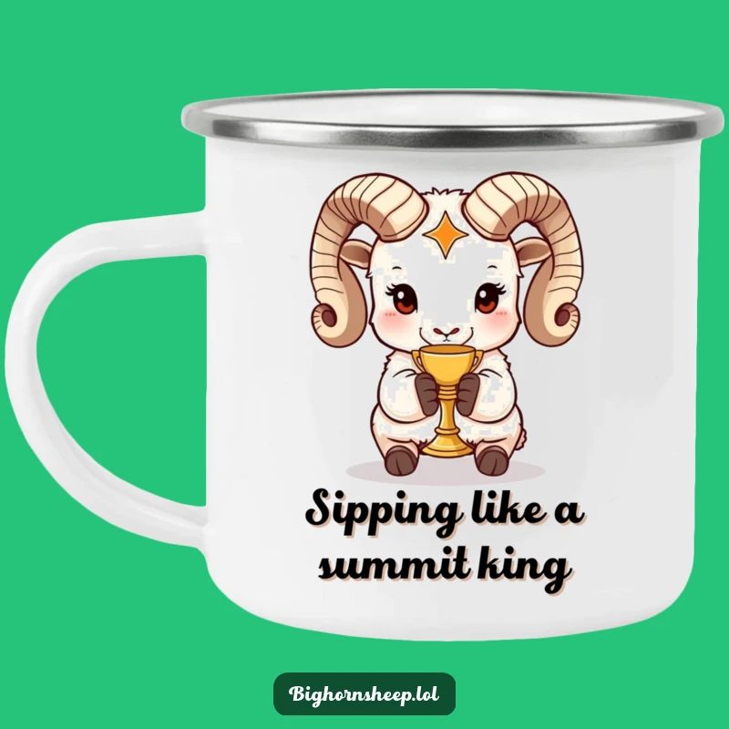 Funny Bighorn Sheep Chalice Camping Mug: Adventure with Royal, Humorous Sips!