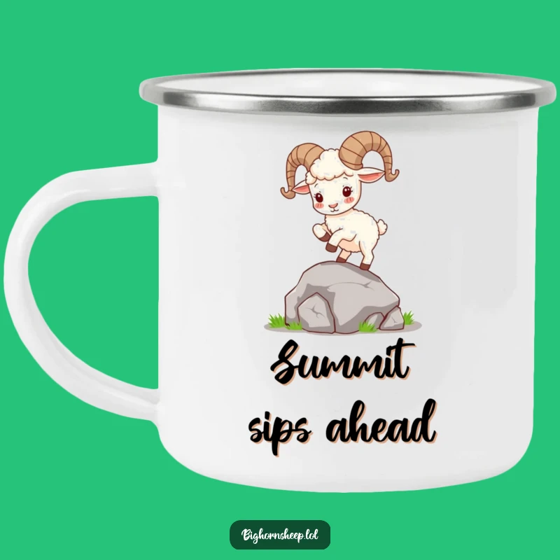 Funny Bighorn Sheep Camping Mug: Durable & Playful Outdoor Drinkware Gift