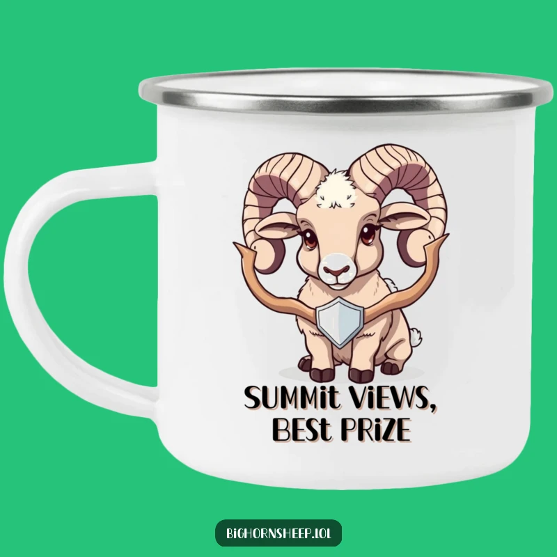 Funny Trophy Bighorn Sheep Camping Mug: Celebrate Wins Outdoors Humorously!