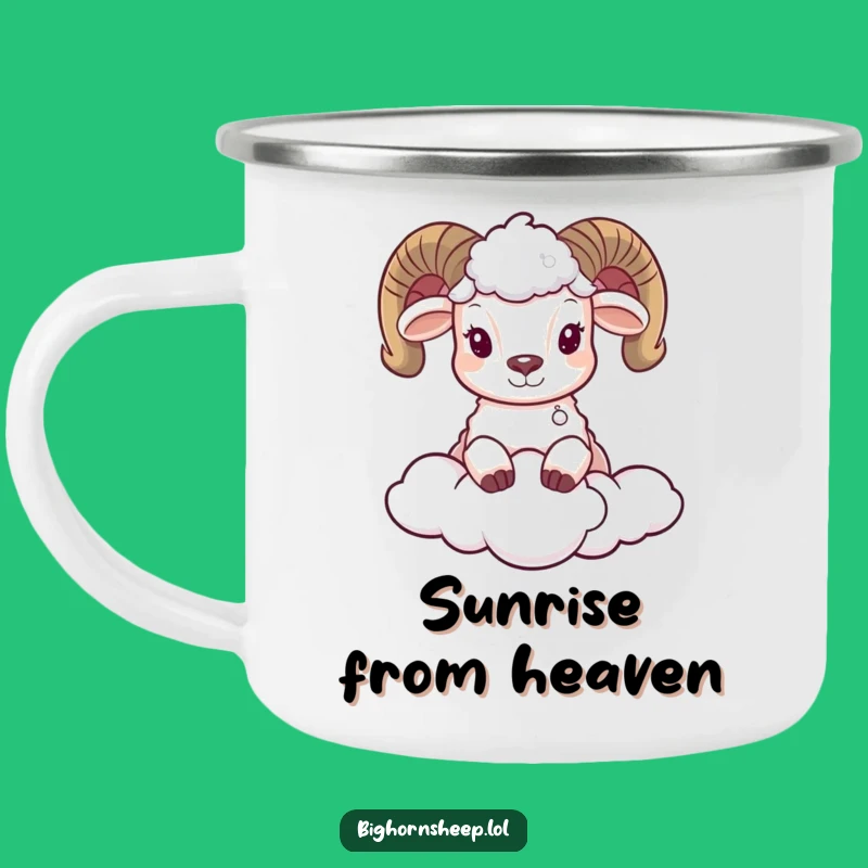 Funny Bighorn Sheep Cloud Camping Mug - Adorable Peek-a-Boo Design