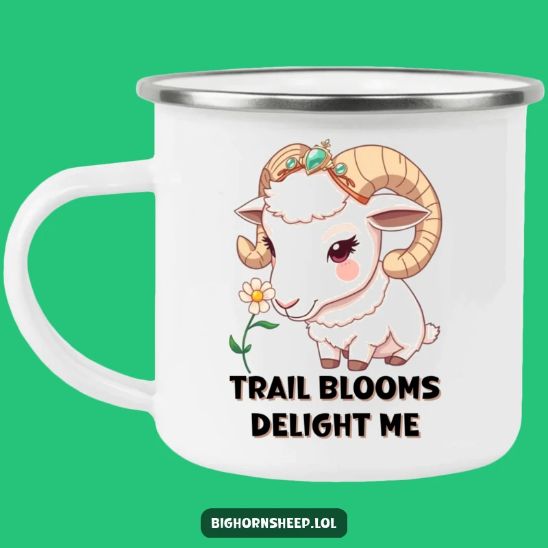Funny Bighorn Sheep Headband Camping Mug: Explore with Floral Fun