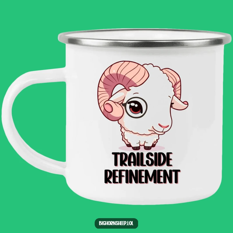 Funny Dapper Sheep Monocle Camping Mug, Sophisticated Outdoor Sip, Perfect Funny Gift