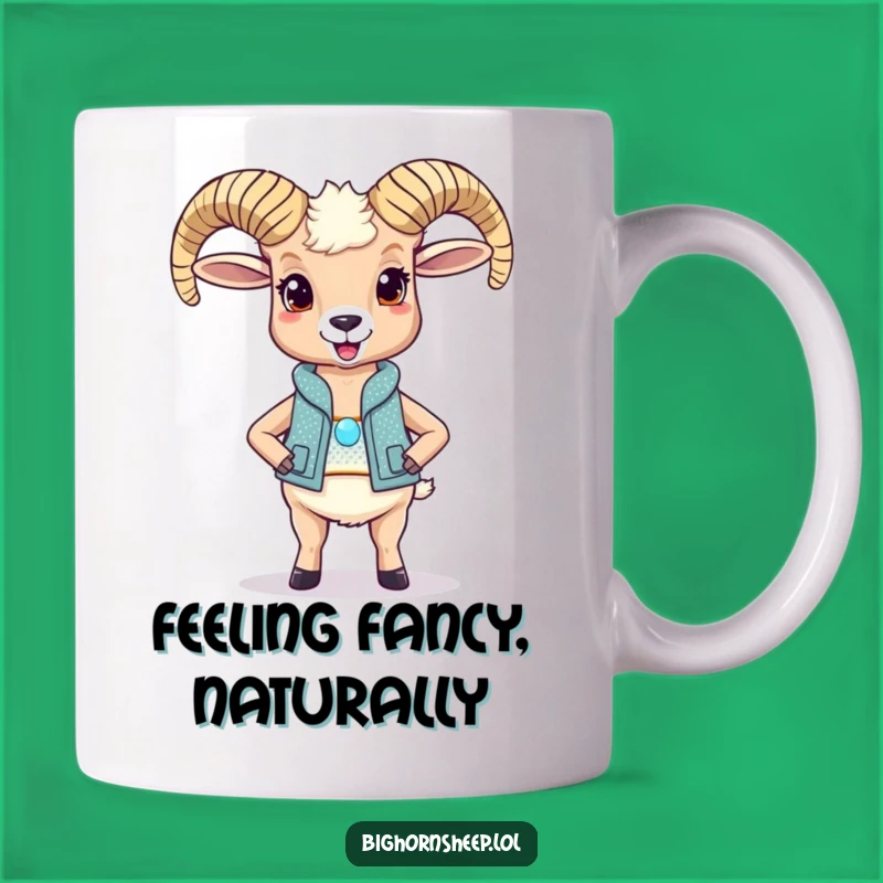 Funny Bighorn Sheep Sparkly Vest Mug: a Hilarious Gift for Sheep Lovers!