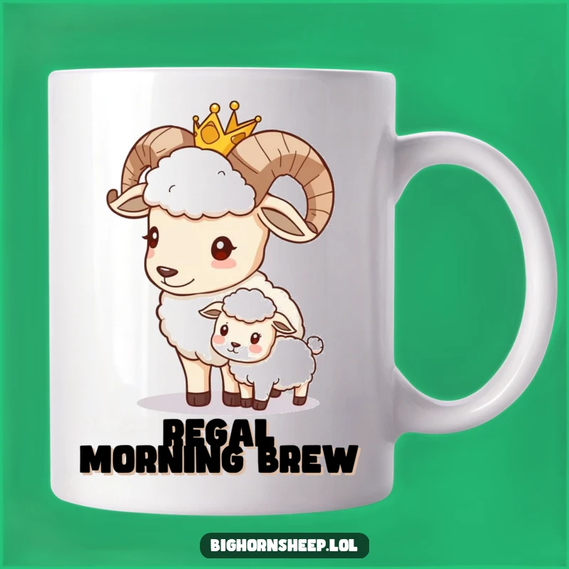 Funny Bighorn Sheep King Mug: Regal Gift for Gentle Rulers