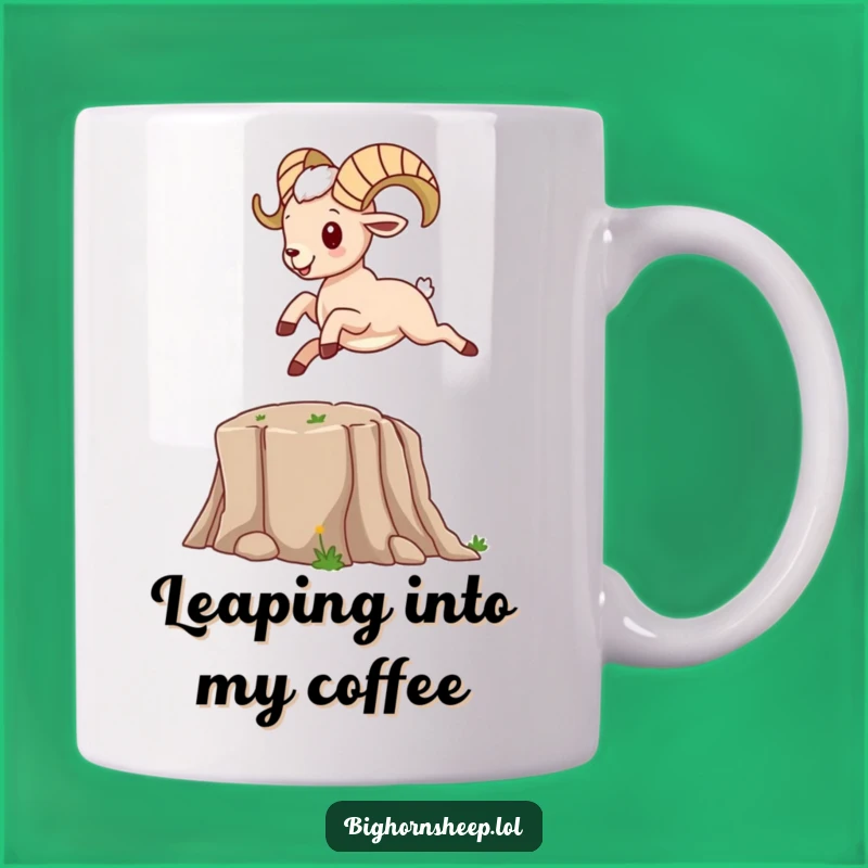 Funny Bighorn Sheep Leaping Canyon Mug an Adventurous Gift