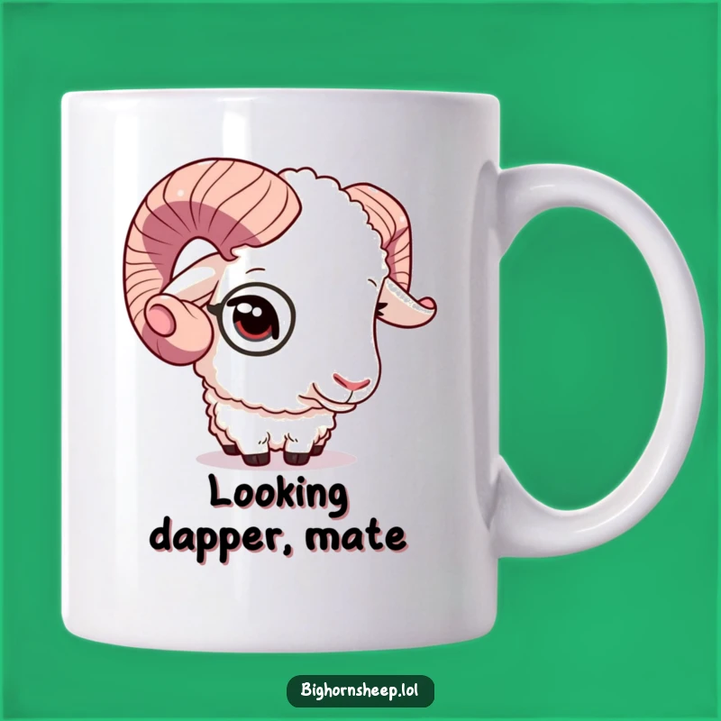 Funny Bighorn Sheep Monocle Mug, Dapper Animal Humor, Perfect Funny Gift