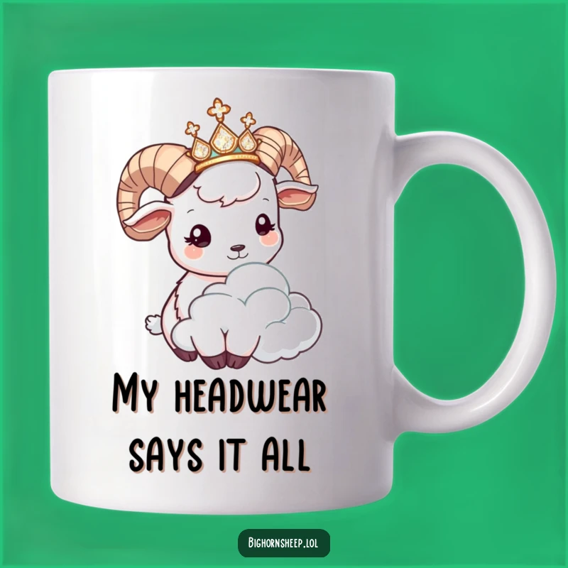 Funny Bighorn Sheep Tiara Headbutt Mug: A Hilarious Gift for Cloud Lovers
