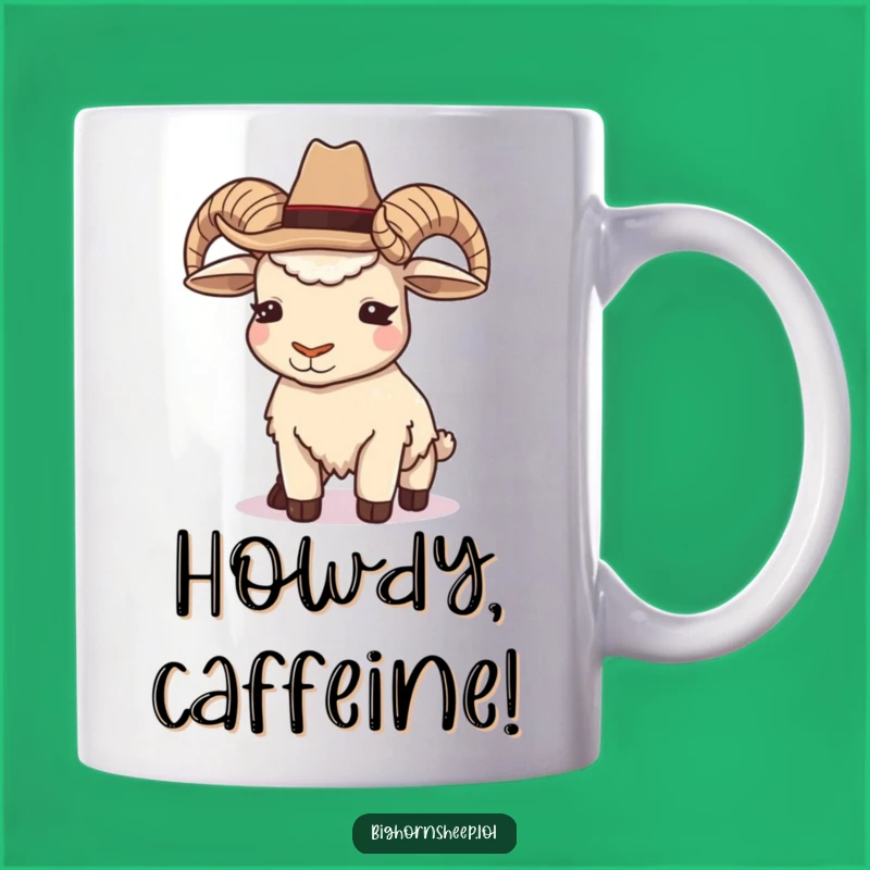 Funny Cowboy Bighorn Sheep Mug - Winking Rancher Gift for Sheep Lovers