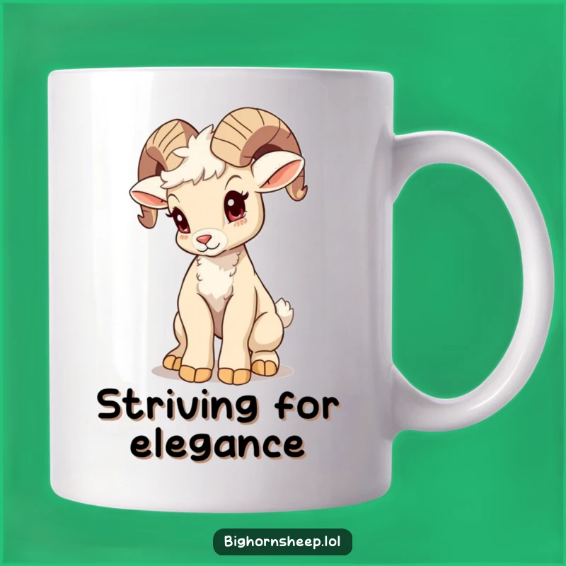 Funny Wobbly Bighorn Sheep Cub Mug - Hilarious & Adorable Attempt!