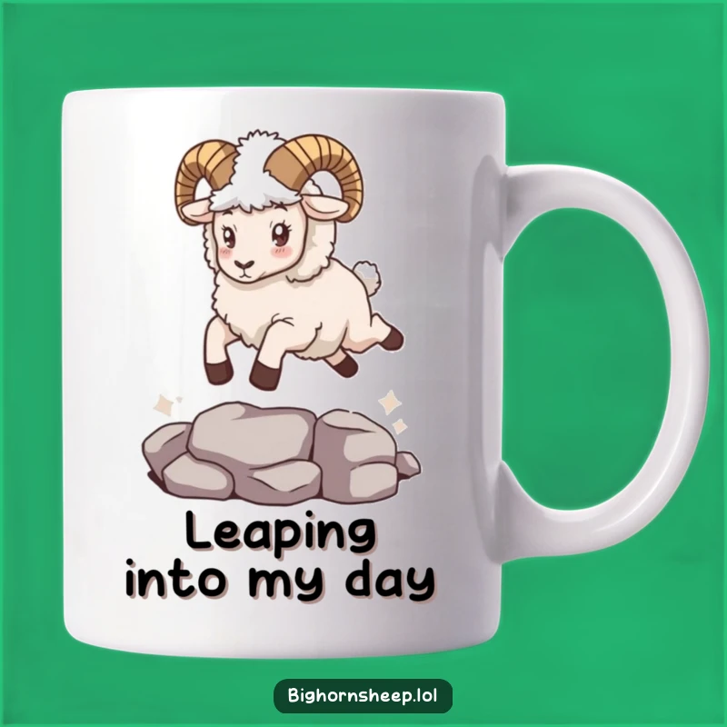 Funny Bighorn Sheep Leaping Cape Mug: Hilarious Gift for Adventure Lovers