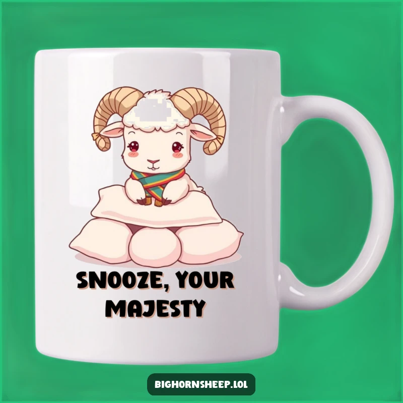 Funny Regal Bighorn Sheep Pillow Butterer Mug - Royal Humor Gift