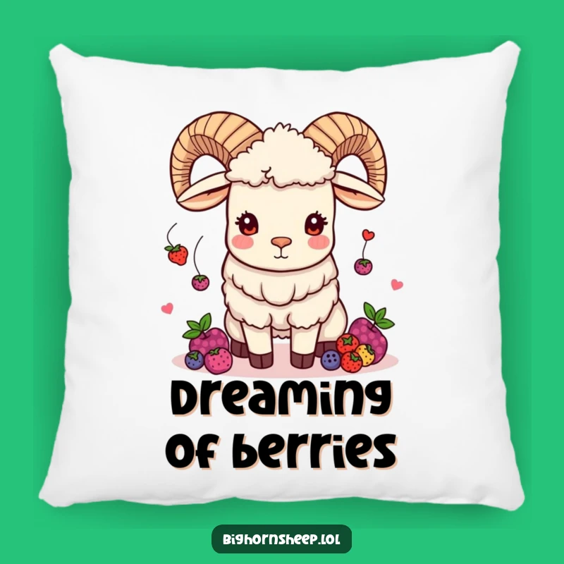 Funny Juggling Bighorn Sheep Pillow: Plush Comfort with Hilarious Berry Fun!
