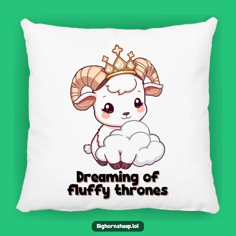 Funny Bighorn Sheep Tiara Pillow: Cozy Up with Comedic Royalty
