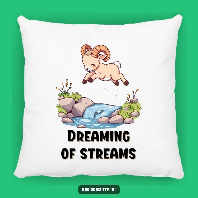 Funny Bighorn Sheep Cub Leaping Pillow, Soft Hilarious Gift for Cozy Comfort