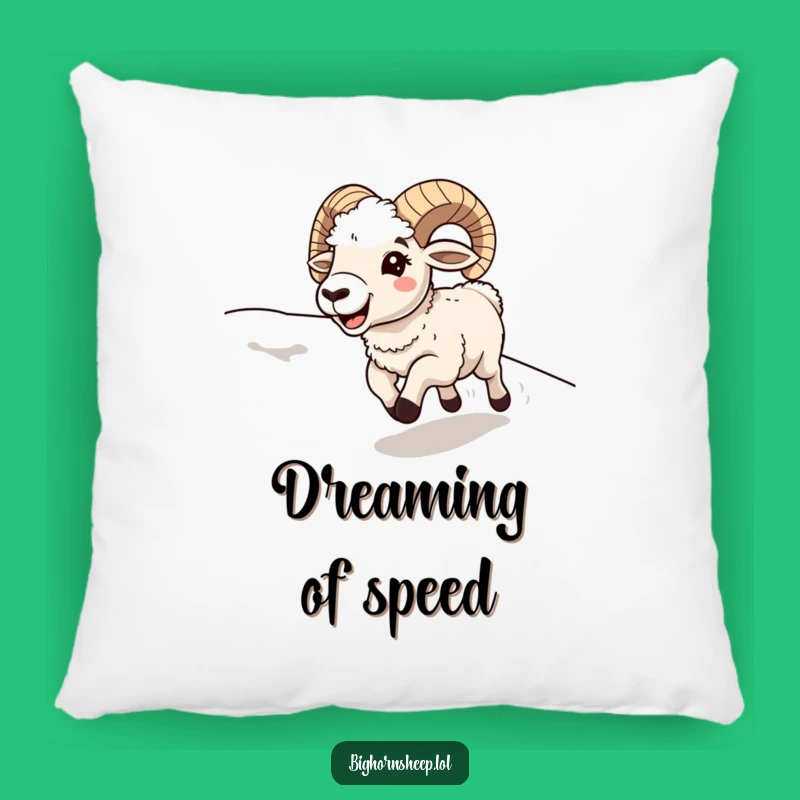 Funny Bighorn Sheep Downhill Pillow: Comfy Cushion for Happy Vibes