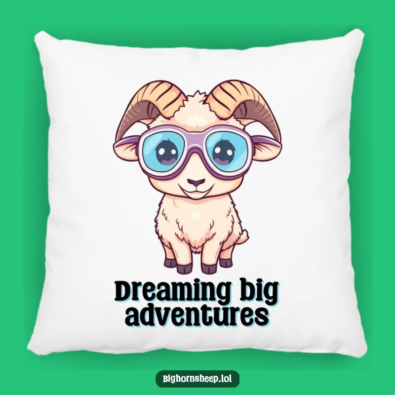 Funny Bighorn Sheep Goggles Pillow - Adventurous Explorer Cozy Humor Gift