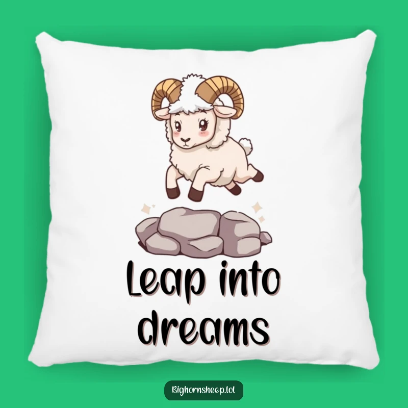 Funny Bighorn Sheep Leaping Pillow: Comfy and Hilarious Home Decor Accent