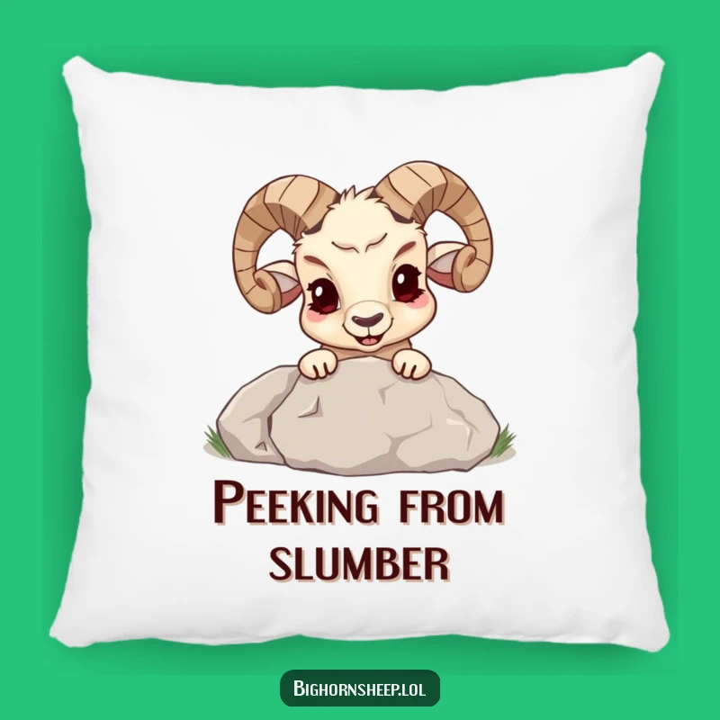 Funny Bighorn Sheep Mischief Pillow - Cozy Peek-a-Boo Cushion Gift
