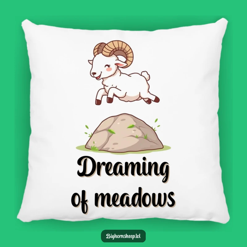 Funny Bighorn Sheep Pillow - Cozy Joyful Mountain Accent Cushion Gift