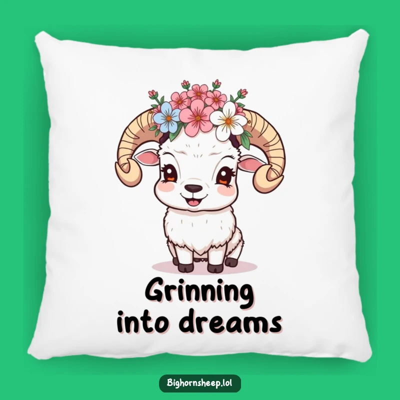 Funny Giggling Sheep Pillow: Cozy & Cheerful Floral Accent Cushion!