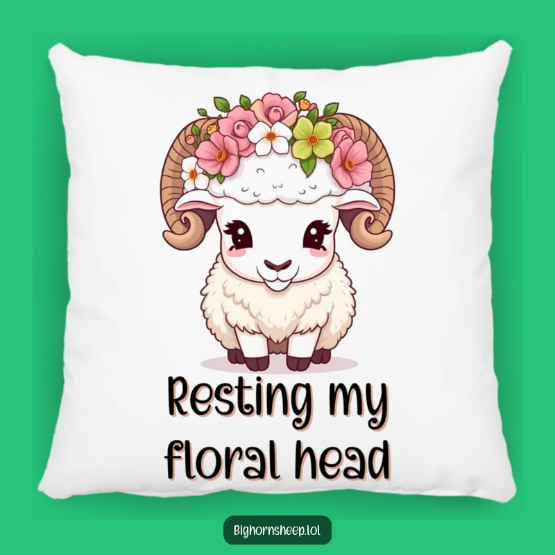 Funny Pillow: Sheep & Oversized Crown, Cozy & Comical Accent, Funny Gift!