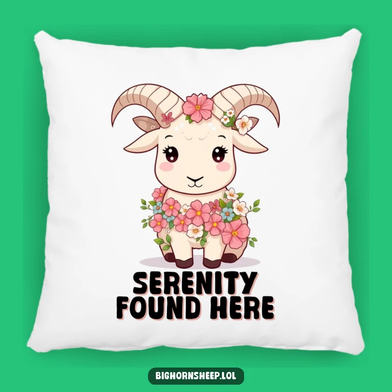 Funny Bighorn Sheep Floral Pillow: Comfy Cushion for Peaceful Dreams