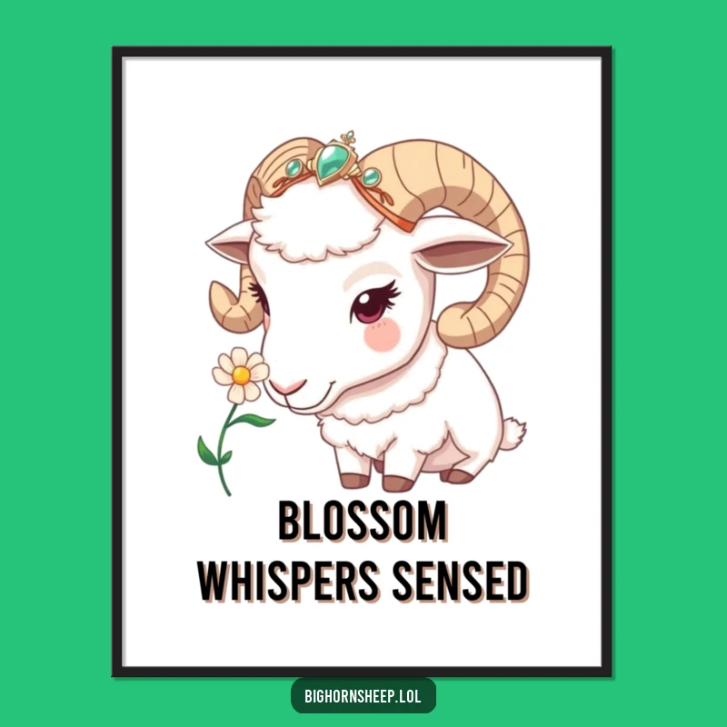 Funny Bighorn Sheep Headband Digital Art: Instant Nature's Gentle Humor