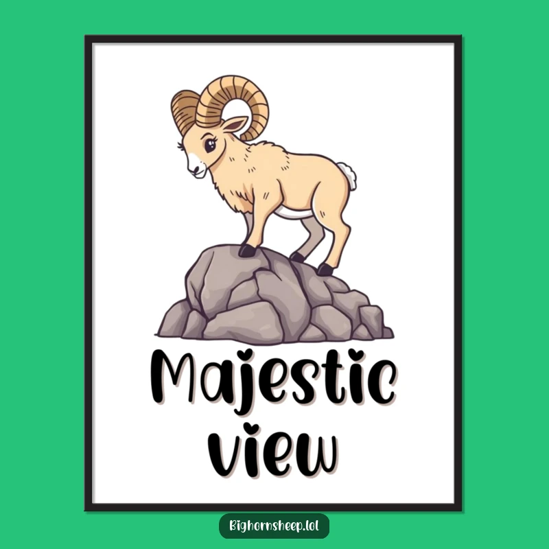 Dramatic Bighorn Sheep Digital Art - Instant Majestic Download