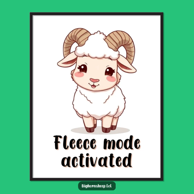 Funny Winking Bighorn Sheep Digital Art - Instant Download for Cozy Style